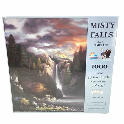 Misty Falls Jigsaw Puzzle SunsOut James Lee 1000 Pc New 18091 20x27 Waterfall - Image 1 of 3