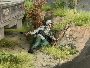 1/35 Built Painted WWII German Kampfgruppe Von Luck Soldier B Figure Normandy - Picture 1 of 10
