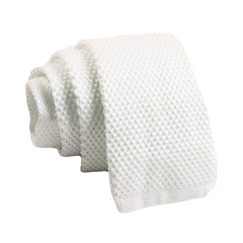 Corbata de punto de ganchillo ajustada de 5 cm para hombre color liso cuello estrecho artículos corbata plana  Foto 1 de 1
