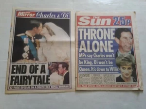 THE SUN Newspaper & MIRROR Pull-out 10 DECEMBER 1992 PRINCESS DIANA / CHARLES - Picture 1 of 5