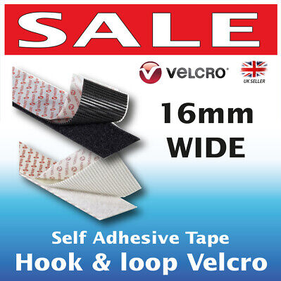 16mm Ancho Autoadhesivo Velcro Genuina Marca Hook & Loop PS14 Cinta Adhesiva De Vuelta • 7.60€
