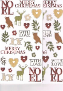 Hobbycraft 54 Chipboard Shapes HERITAGE CHRISTMAS Noel Reindeer With Love Merry - Bild 1 von 1