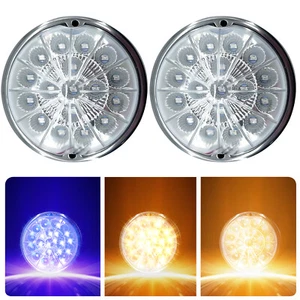 For Freightliner Truck 2PC Dual Revolution Turn Signal 17 LED Watermelon Light - Picture 1 of 15