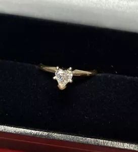 Anello Fidanzamento Matrimonio Solitario Cuore Diamante Naturale 1/2 Ct Oro Giallo 14k 7 - Foto 1 di 17