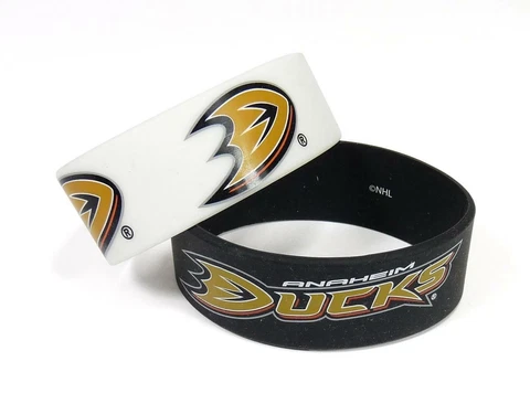 Anaheim Ducks Silicone Bracelets 2 Pack Wide [NEW] NHL Jewelry Bracelet Cover