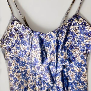 New Womens 100% Silk Ruffled Cami Top Fairy Festival Floral Cottagecore Dainty S - Picture 1 of 13