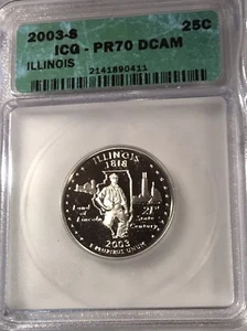 2003 S 25C Illinois State Quarter PR70DCAM ICG - Picture 1 of 2