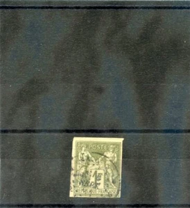 FRANZÖSISCHE KOLONIEN Sc 29 (YT 29) Sehr schön gebraucht 1877 1F oliv, Typ I 135 $ - Bild 1 von 1