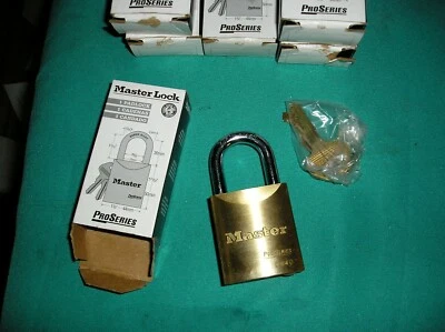 SIX --Master Lock ProSeries Number 6840 Brass Padlocks w/ Keys **NEW** LOT of 6  - Image 1 of 3