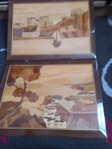 2 RITA"S SHOP WOOD WORK SOUVENIRE SORRENTO PICTURES VERY GOOD CONDITION - Picture 1 of 7