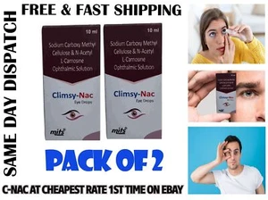 (Pack of 2) C-NAC Eye Drops N-Acetyl-Carnosine Eye Drops 10ml (SEP-2026 Expiry) - Picture 1 of 4