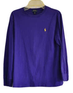 POLO RALPH LAUREN PURPLE , YELLOW PONY LONG SLEEVE GIRLS T-SHIRT SIZE M (10/12) - Picture 1 of 6
