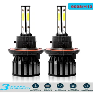 H13 9008 LED Headlight Bulbs for Nissan NV2500 2012-2019 High Low Beam 80W 6000K - Foto 1 di 12