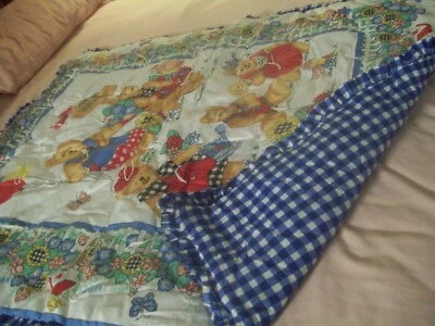QUILT/BLANKET NEW CONDITION 34" X 40" Bears, Birds, Balloons etc. - Image 1 of 4