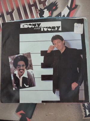 Vintage Paul Macartney Stevie Wonder Ebony And Ivory 12 Inch 45 Vinyl Classic - Image 1 of 3