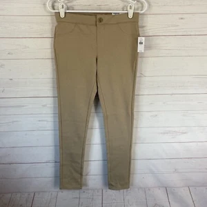 Old Navy Girls Pull On Jegging Pants Size 14 Beige Extra Stretch Adj Waist 27x29 - Picture 1 of 7