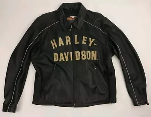Harley Davidson 100 Year Genuine Leather Motorcycle Zip Jacket Mens Size XLarge - Picture 1 of 9