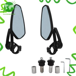 Motorcycle 7/8" Handle Bar End Rearview Side Mirrors For Honda Yamaha Kawasaki - Picture 1 of 6