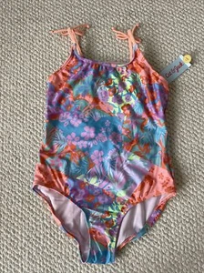 Cat & Jack New Girls 1Piece Swimsuit Plus 10-12 L  Pink Floral UPF 50 Kids - Picture 1 of 13