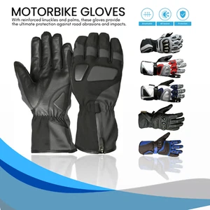 Leder Motorradhandschuhe Thermo Panzer Knöchelschutz Motorradhandschuh - Bild 1 von 11