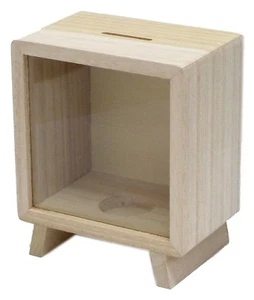 Boyle MONEY BOX 12x8x14cm Paulownia Wood Craft, Ready-To Decorate *Aust Brand - Picture 1 of 1