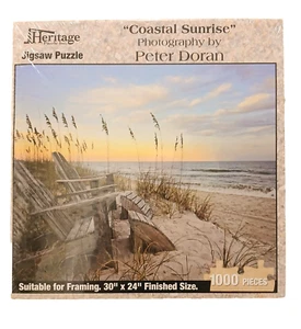 HERITAGE 1000 Piece Jigsaw Puzzle Coastal Sunrise Peter Doran, 30x 24 New Sealed - Picture 1 of 4