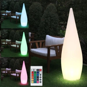 Stehlampe Tropfenform Außenleuchte RGB LED Balkonlampe Garten Dimmer H 120 cm - Bild 1 von 12