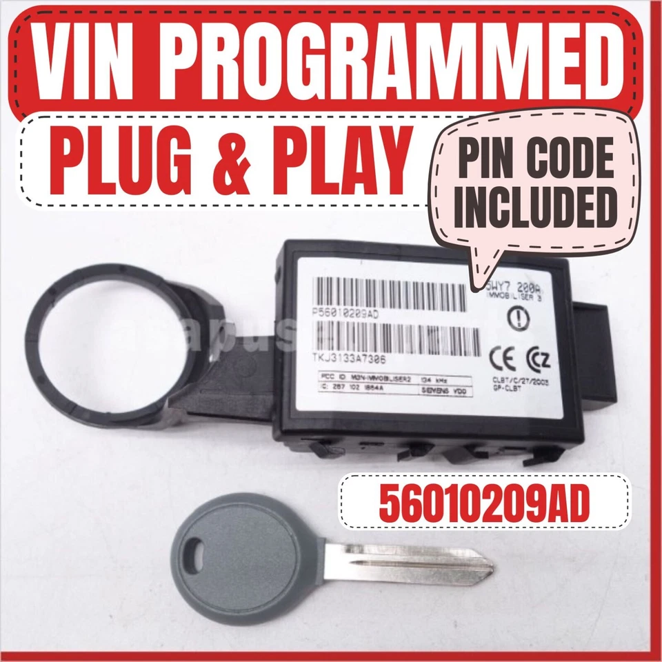 📮 2001-2006 Jeep Wrangler 2002-2004 Liberty иммобилайзер 56010209AD Plug & Play - Изображение 1 из 4