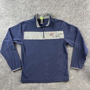 Denver Broncos Sudadera Hombres Medio Azul Fútbol NFL Polar Pullover 1/4 Cremallera - Imagen 1 de 15