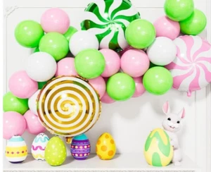 Adeyoo 50 Piece Party Decor Pink Green New - Picture 1 of 4