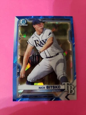 Nick Bitsko 2021 Bowman Chrome Sapphire #BCP-143 , Tampa Bay Rays - Image 1 of 3