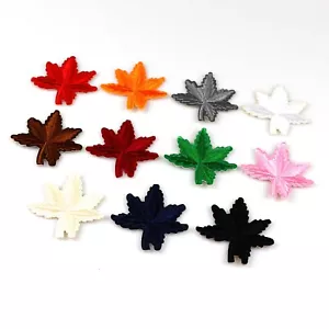 10/100Pcs Maple Leaf Embroidered Iron/Sew On Applique DIY Patch for Cloth Repair - Picture 1 of 26