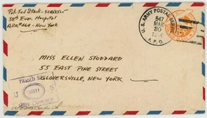 38th Evacuation Hospital APO #464 #547 Italy Caserta to USA Airmail Cover 1944 - Picture 1 of 1