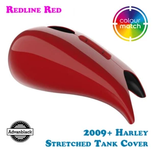 Redline Red Stretched Tank Cover for Harley 2009+ Street Glide & Road Glide - Picture 1 of 6