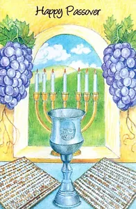 Simple HAPPY PASSOVER Card, Health & Happiness by Popular Greetings + Envelope - Picture 1 of 4