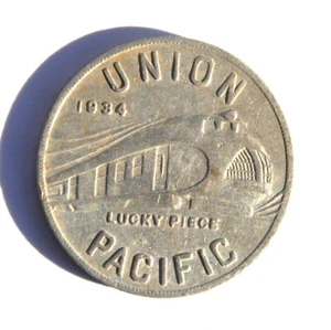 1934 Union Pacific Lucky Piece Souvenir Aluminum Alcoa Token 32 mm - Picture 1 of 3