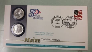 Copertina primo giorno due quarti di stato del Maine 2003 (502) - Foto 1 di 2