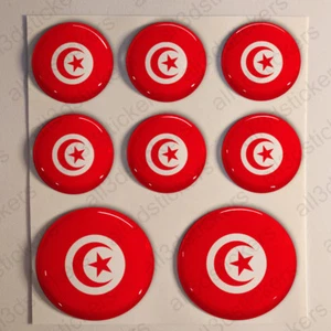Stickers Tunisia Gel Domed Resin 3D Flags Tunisia Vinyl Sticker Decals Helmet - Picture 1 of 1