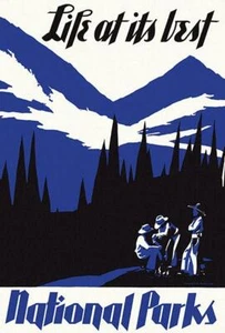 Life At Its Best - National Parks - 1930's - Travel Poster Magnet - Picture 1 of 2