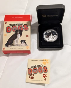2011 Working Dogs Border Collie 1 Ounce Silver Australia Perth Mint Coin - Picture 1 of 4