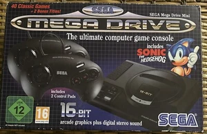 SEGA MEGA DRIVE MINI , 2 CONTROL PADS 42 CLASSIC GAMES CONSOLE OFFICIAL NEW - Picture 1 of 12