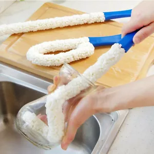 ❀Long Cleaning Brush Foam Bottle Decanter Wine Glass Bar Kitchen Cleaner AT - Picture 1 of 6