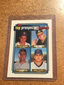 1992 Topps Gold Baseball  # 473 Prospects Bolick Paquette Tom Redington Russo RC
