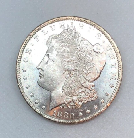 1880  Morgan Silver Dollar Choice Brilliant Uncirculated - Nice Luster Cover