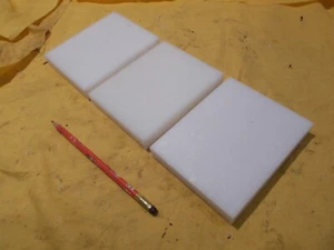 LOTE DE 3 PIEZAS BARRA HDPE BLANCA hoja plana mecanizable plástico poli 3/4" x 4" x 5" - Imagen 1 de 1