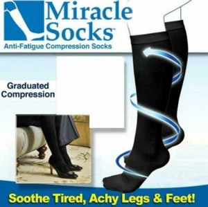 Calze Viaggio Volo Miracolo Unisex Compressione Fatica Antigonfiore Supporto TVP - Foto 1 di 10