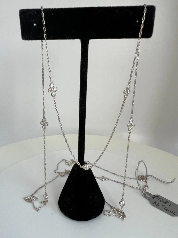 Ожерелье с бриллиантом в ярдах. Натуральные бриллианты 36 дюймов длиной из платины 2,25 карата - Изображение 1 из 4