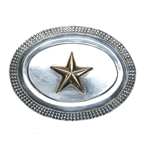 James Reid Santa Fe 18k Gold Texas Lone Star auf Sterling Gürtelschnalle - Bild 1 von 5