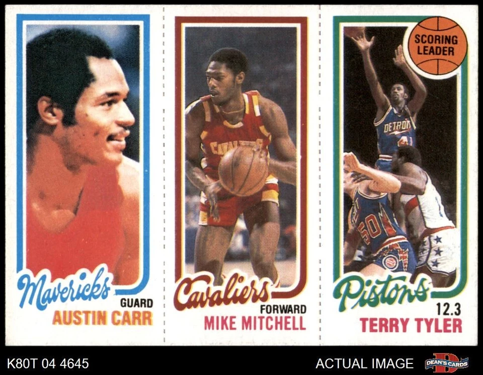 1980 Topps Austin Carr / Mike Mitchell / Terry Tyler 61 / 56 / 81 7.5 - NM+ - Image 1 of 1