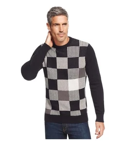 Geoffrey Beene Mens Patches Pullover Sweater, Black, Big & Tall, Big 2X - Picture 1 of 1